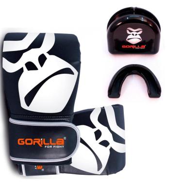 Imagem de Kit Treino Muay Thai Luva Bate Saco Pro + Protetor Bucal Profissional Moldável Com Capinha Gorilla-Unissex