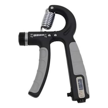 Imagem de Hand Grip Ajustável com Contador Automático, Exercitador de Mão e Antebraço 5–60kg para Treino de Força e Fitness (Preto e Cinza)