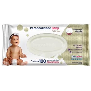 Imagem de Toalha Umedecida Personalidade Baby Total Care Extrato de Algodão e Aloe Vera Ultra Macia 100 unidades 20X15cm