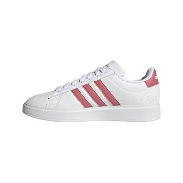 Imagem de adidas Tênis feminino Grand Court 2.0, Branco/rosa Strata/branco, 35