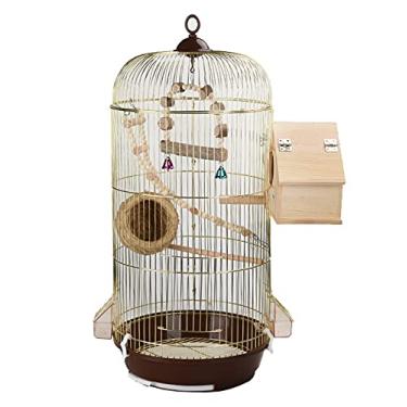 Imagem de Gaiola para pássaros, leve, respirável, para viagem, com copos de alimentação, gaiola de viagem para pássaros para tentilhões extra pequenos, ninho de pássaro