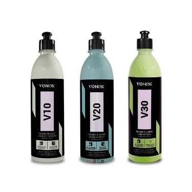 Imagem de Kit Polimento Profissional Vonixx – V10 Corte + V20 Refino + V30 Lustro