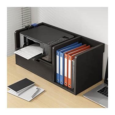 Imagem de SUNESA Suporte de impressão, suporte de impressora, prateleira, armazenamento de madeira, organizador de papel para casa/escritório, impressora elevadora, mesa de armazenamento, pequena estante com