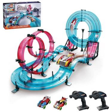 Imagem de Pista de Corrida Magnética Slot Car com 2 Carros e 2 Controles para Crianças Acima de 3 Anos, Insgen, Azul e Vermelho