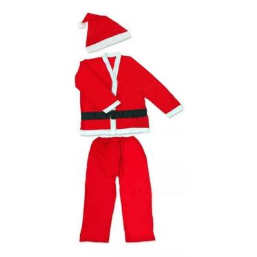 Imagem de Fantasia Papai Noel Infantil Criança Natal Gorro Roupa