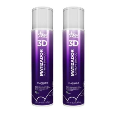 Imagem de Kit 2 Matizador 3D Platinum Branco Platinado 300ml Magic Color - wincy