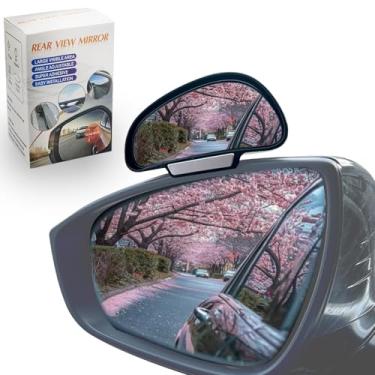 Imagem de Espelho de ponto cego, espelhos retrovisores de carro, espelho auxiliar universal para carro, vidro verdadeiro HD, espelho lateral auxiliar grande angular ajustável, esquerdo e direito