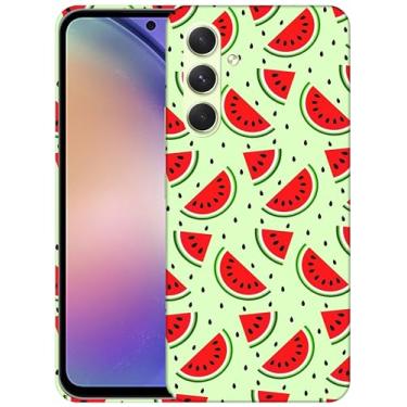 Imagem de SM CASES Capa para Samsung Galaxy A54 5G - estampa de fruta melancia design impresso 3D capa traseira de plástico rígido para Samsung Galaxy A54 5G. Branco