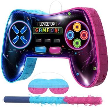 Imagem de Controlador de videogame Piñata Pasimy  Tema de jogos de néon