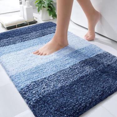 Imagem de Tapete de banho OLANLY Extra Soft Absorvente Microfibra 50x75cm Navy