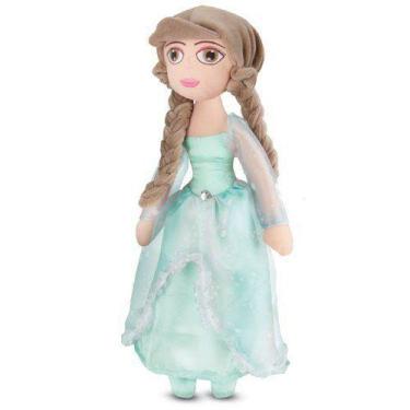 Imagem de Boneca de Pelúcia Princesa Morena Verde 54 cm Antialérgica - CTX