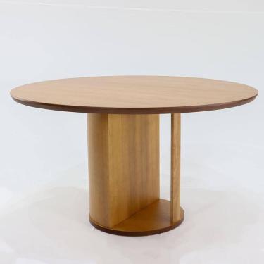 Imagem de Mesa Jantar Roma 135cm Redonda Madeira Cinamomo Pinhão