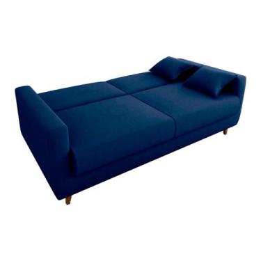 Imagem de Sofá Cama Premium 3 Lugares 1,90 larg Emilia Matrix, SUEDE AZUL