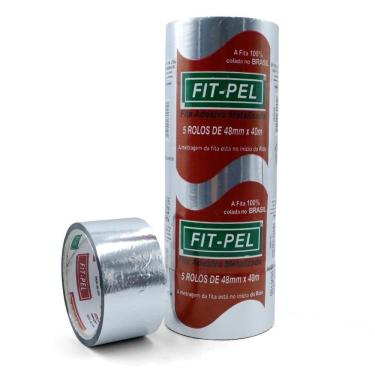 Imagem de Fita Adesiva Aluminizada 48 Mm X 40 M Com 05 Peças Fit-Pel