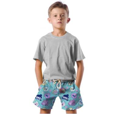 Imagem de Shorts Infantil Bermuda Calção Praia Verão Personagens Arte Fofo 210 -