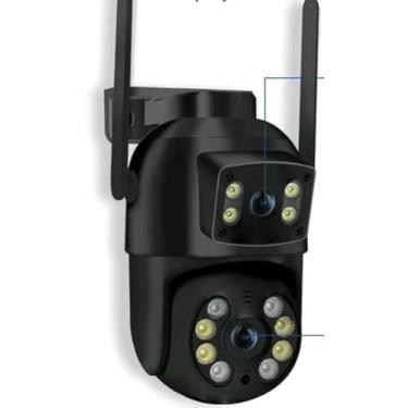 Imagem de Câmera de Segurança Wi-Fi Externa, Visão Noturna com LED Infravermelho, Antena Dupla, À Prova D'água, Monitoramento Remoto, Preta