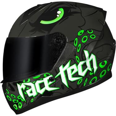 Imagem de Capacete Race Tech Sector Kraken Titanium Green - 56/S