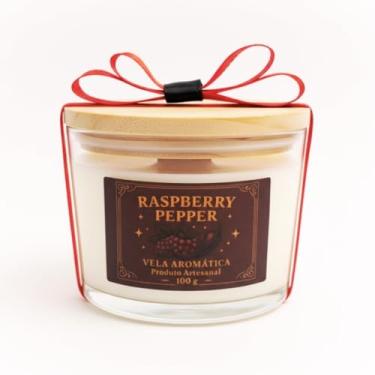 Imagem de Vela Perfumada de Framboesa com Pimenta Artesanal Natural, Sustentável e Decorativa, Ideal para Relaxar, Meditar ou Presentear