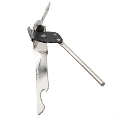 Imagem de Abridor de lata multifuncional de aço inoxidável, abridor de latas de alimentos de aço inoxidável, abridor de alimentos para acampamento, abridor de garrafas, metal banhado