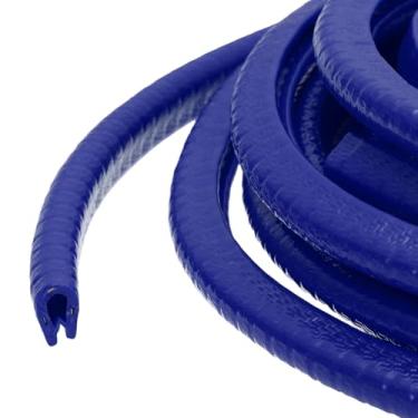 Imagem de PATIKIL Protetor de borda de borracha, 6 m x 8 mm x 6 mm tira de vedação protetora de borda de canal U com clipes de metal apto para borda de 0,5 a 1,5 mm para portas de carro chapa metálica