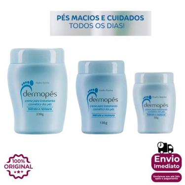 Imagem de Creme Dermopés Abelha Rainha 230g, 130g, 55g hidrata e restaura os pés