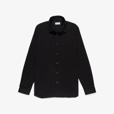 Imagem de Camisa Slim Fit em Popeline Stretch - LACOSTE, 41, Preto