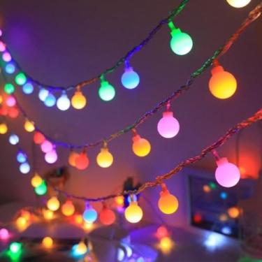 Imagem de Luzes de Natal, Pisca Pisca Natal Branco Quente, 10m de Comprimento 66 lâMpadas Decoração para Festas Natal, Recarregável Por Usb(RGB 10 Metros lâmpada,1)