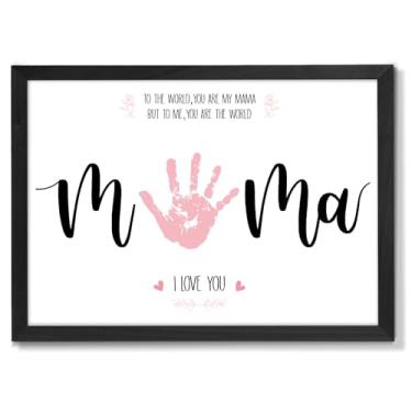 Imagem de QOUBAI Kit de artesanato de arte de Natal com impressão à mão, presentes de Natal de filha ou filho, crianças, adultos, lembrança de impressão à mão para mãe, avó, presentes de aniversário