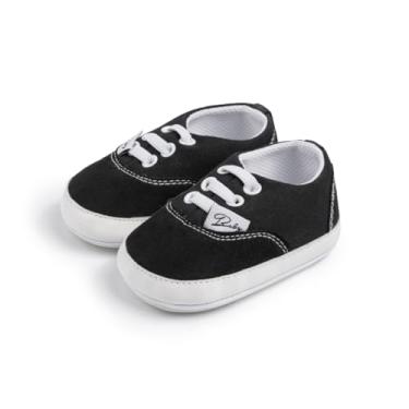 Imagem de Tênis infantil para meninos e meninas, sem cadarço, antiderrapante, para caminhada, A1/preto, 12-18 Months Toddler