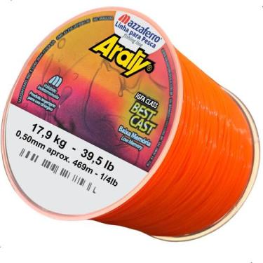 Imagem de Linha Araty Best Cast Monofilamento Nylon Cor Laranja Para Pesca Espor