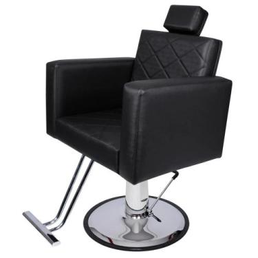 Imagem de Cadeira Evidence Fixa Base Redonda para Salão Preto Acetinado - Moveis