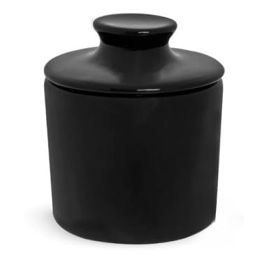 Imagem de Porta Manteiga com Vedação Total, Conserva Manteiga Fresca e Saborosa, Protege Contra Odores da Geladeira, Fácil de Abrir e Usar, Ideal para Cozinha(Preto)