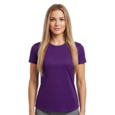 Imagem de Camiseta Feminina Dry Fit UV Slim Fit Academia Treino Fitness Esporte 