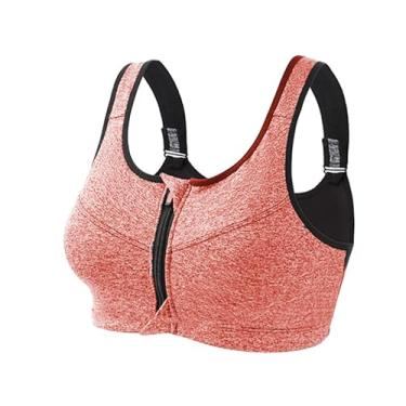 Imagem de Sutiã Espovo Feminino Zip Frontal-Wicking À Prova de Choque Ajustável Acolchoado Colheita-Top Tank-Top Roupa Interior Yoga Treino Fitness Correndo