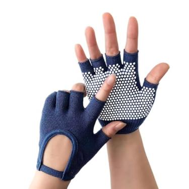 Imagem de Luvas de ioga para mulheres, luvas antiderrapantes de pilates de meio dedo para academia, exercícios, treino e musculação