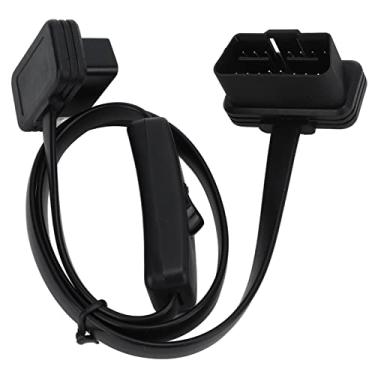 Imagem de 16 Pinos Black Male Diagnóstico Adaptador Extensão, Conector Fêmea OBD2 Com Interruptor, para Cabo de Extensão OBD2, Leve e Resistente