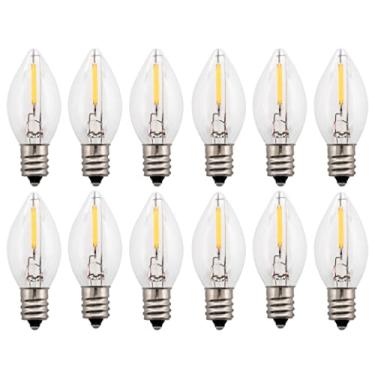 Imagem de 12-Pack LED Night Light Bulbs, 4W 5W 6W 7W Incandescent Equivalent, C7 Candelabra Base, For Flea Traps, Indoor and Outdoor Christmas Light Strings, Electric Window Candles, Night Lights