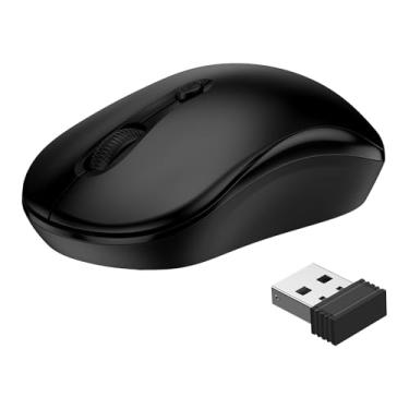 Imagem de Mouse para laptop sem fio, 2,4 GHz, sem fio, para escritório, casa, sem fio, com receptor USB A, para laptop HP, Dell, Lenovo, desktop, PC, WinXP, Win7, Win8, Win10, Win11, Linux, Mac, OS, ChromeBook