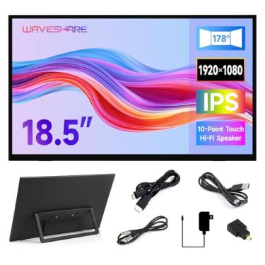 Imagem de Waveshare Luckfox Monitor sensível ao toque de 18,5 polegadas com suporte, compatível com Raspberry Pi/Jetson Nano e PC, 1920 × 1080, taxa de atualização de 120 Hz, portas de exibição Mini HDMI/Tipo-C