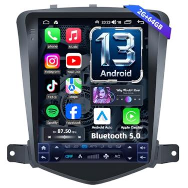 Imagem de Rádio automotivo atualizado para Chevrolet Chevy Cruze 2009-2015: câmera de backup sem fio CarPlay Android Auto Bluetooth 5.0 com tela sensível ao toque GPS SWC 5G WiFi 1080P