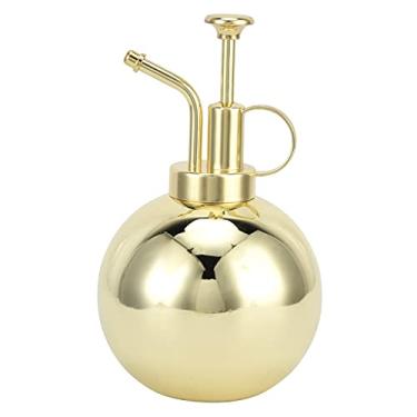 Imagem de Regador manual de 500 ml, frasco de spray de plantas para jardinagem, uso doméstico e escritório, cor dourada com bocal de névoa densa, fácil