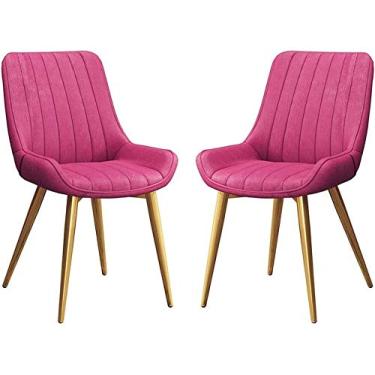 Imagem de Cadeira de jantar, cozinha, sala de jantar, móveis, conjunto de 2 cadeiras de jantar de couro, assento macio, metal, pés antiderrapantes, cadeiras de cozinha para computador, cadeira de trabalho,