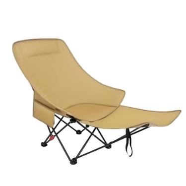 Imagem de Cadeira de acampamento dobrável – Assento de portátil | Cadeira de encosto alto com descanso para os pés para jardim, convés, caminhadas, gramado, pátio, piquenique, mochila, piscina,