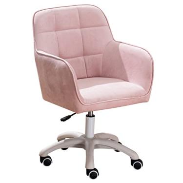 Imagem de Cadeira de escritório em casa, cadeira de mesa no meio do encosto, cadeira de trabalho giratória de 360° para sala de estar, maquiagem, estudo