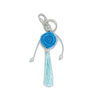 Imagem de Chaveiro Rosa Azul Claro Iemanjá Em Resina 16 Cm Traz - Lua Mística - 