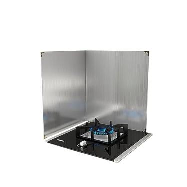 Imagem de HYUIO Protetor contra respingos de óleo, protetor de graxa antiaderente, protetor de respingos de fogão dobrável, tela de respingos de graxa de aço inoxidável, múltiplo, para protetor de parede