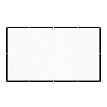 Imagem de IUBGFTO Tela de projetor, tela de projetor portátil dobrável para casa, ao ar livre, escritório, KTV, HD 3D, tela de projeção 60/72/84/100/120/150 polegadas (100 polegadas)