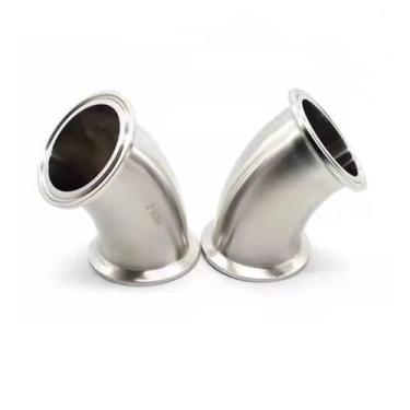 Imagem de 1 peça 3/4"-4" (19mm-102mm) Tri Clamp 3.8 cm 5.1 cm 6.3 cm 7.6 cm 8.9 cm 10.2 cm 45 graus cotovelo SUS304 conector de encaixe de tubo inoxidável Homebrew OROAOBOMT (45 mm x virola 64)