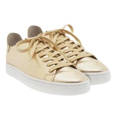 Imagem de Tênis Arezzo Dourado Couro Cadarço Casual-Feminino