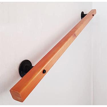 Imagem de Corrimões de madeira maciça para ambientes internos, corrimãos antiderrapantes, corrimãos profissionais de pinheiro, corrimãos de escada sem barreiras para idosos, corrimãos de parede para casa